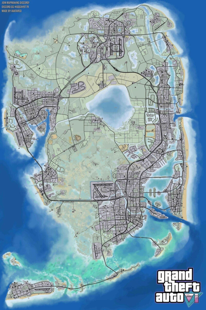 Grand Theft Auto VI | Suposto mapa do game